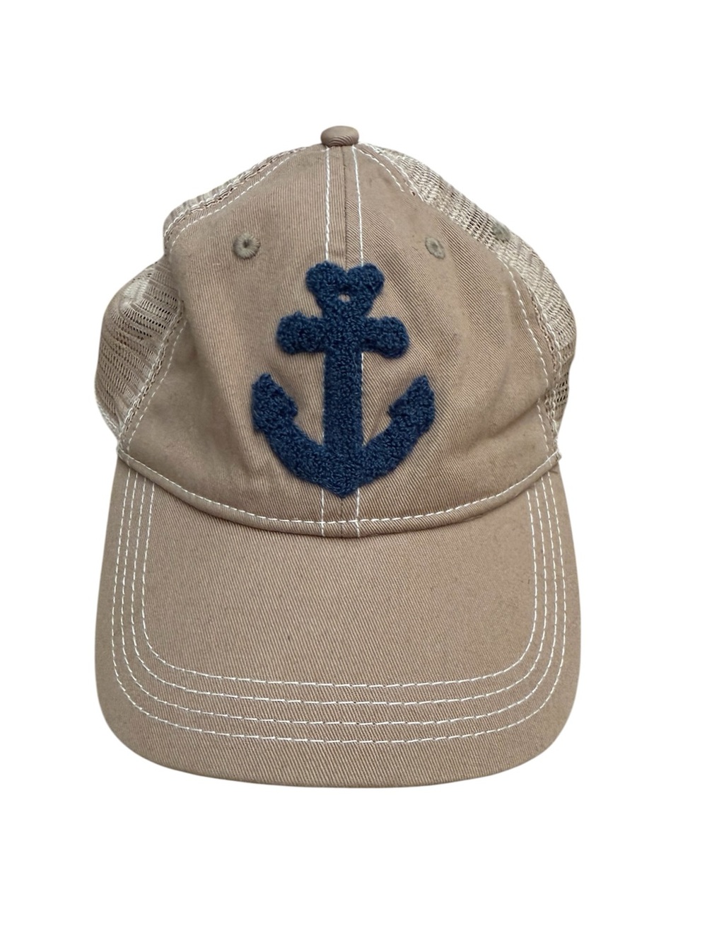 Disney Cruise Line Anchor Trucker Hat Tan Mesh Adjustable Cap One Size Unisex